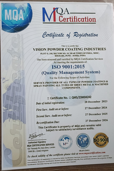ISO 9001 Certificate